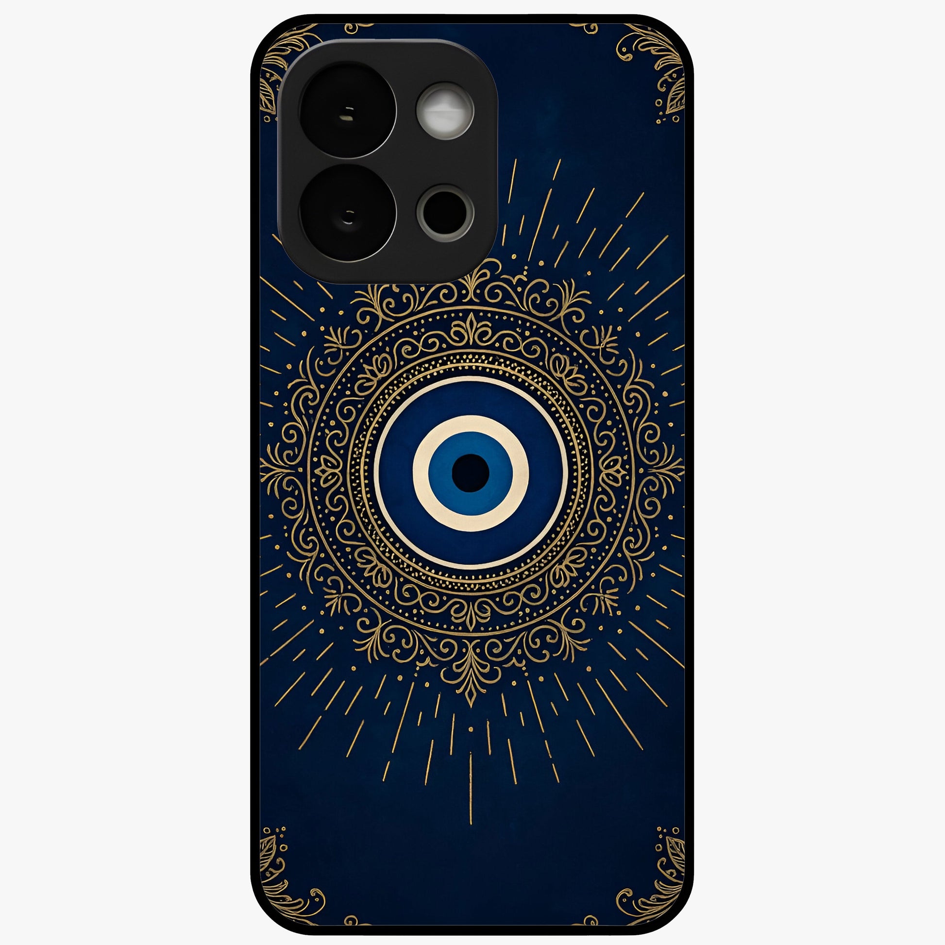 Golden Heart Glow Glass Case for 1+13S romantic front view featuring glowing golden heart artwork