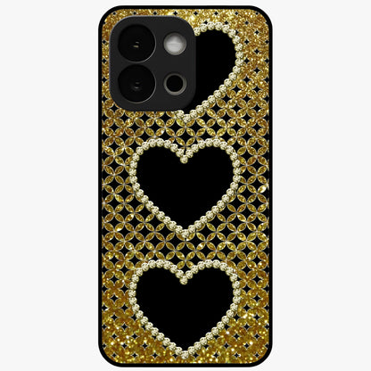 Golden Leaf Dreams Glass Case for 1+13S elegant front view featuring shimmering golden leaf artwork