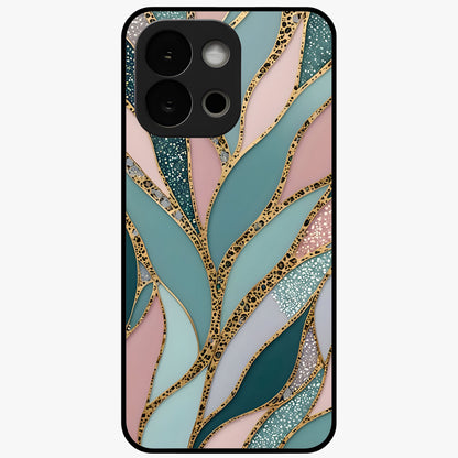 Golden Lotus Glow Glass Case for 1+13S serene front view featuring radiant lotus artwork in golden hues
