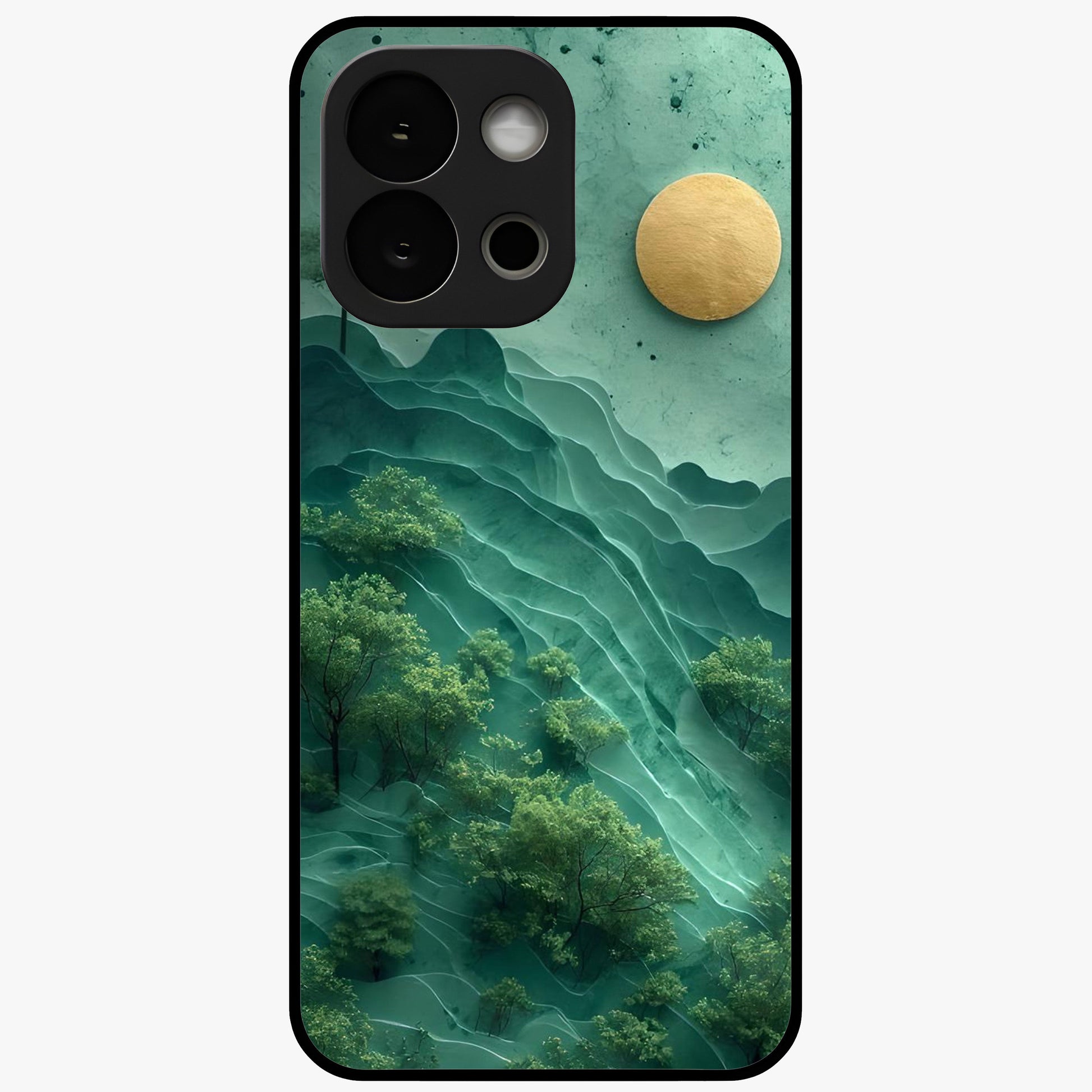 Green Hills With Sun Glass Case for 1+13S scenic front view featuring rolling hills under warm sunlight