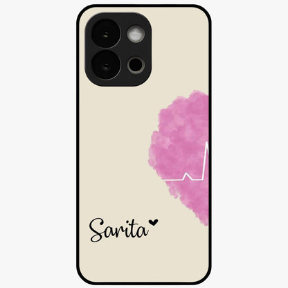 Heartbeat of Love Glass Case for 1+13S romantic front view featuring heartbeat inspired love artwork