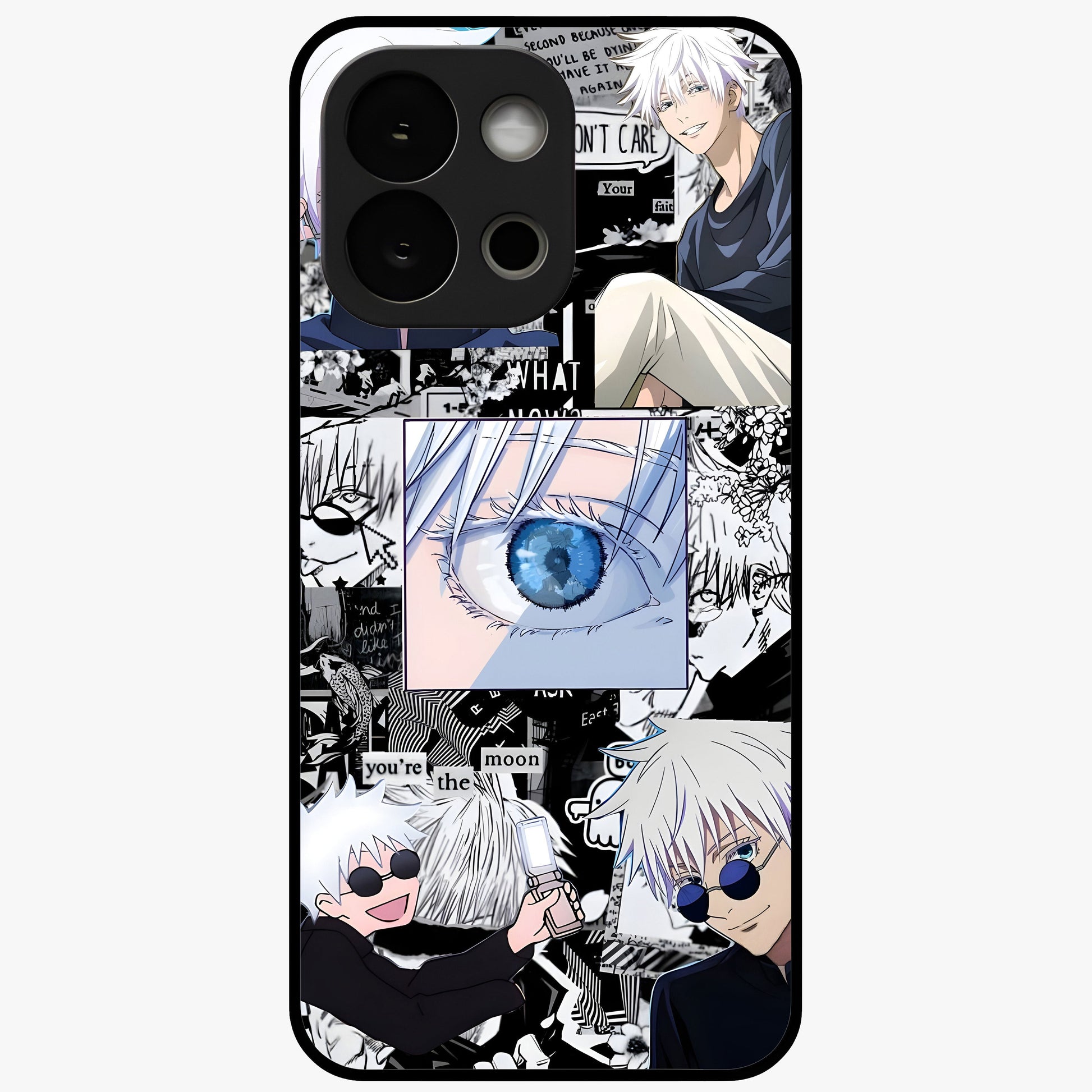 Infinity Sorcerer Chaos Glass Case for 1+13S showing full back design in clean flat view with chaotic sorcerer artwork and glossy glass finish.