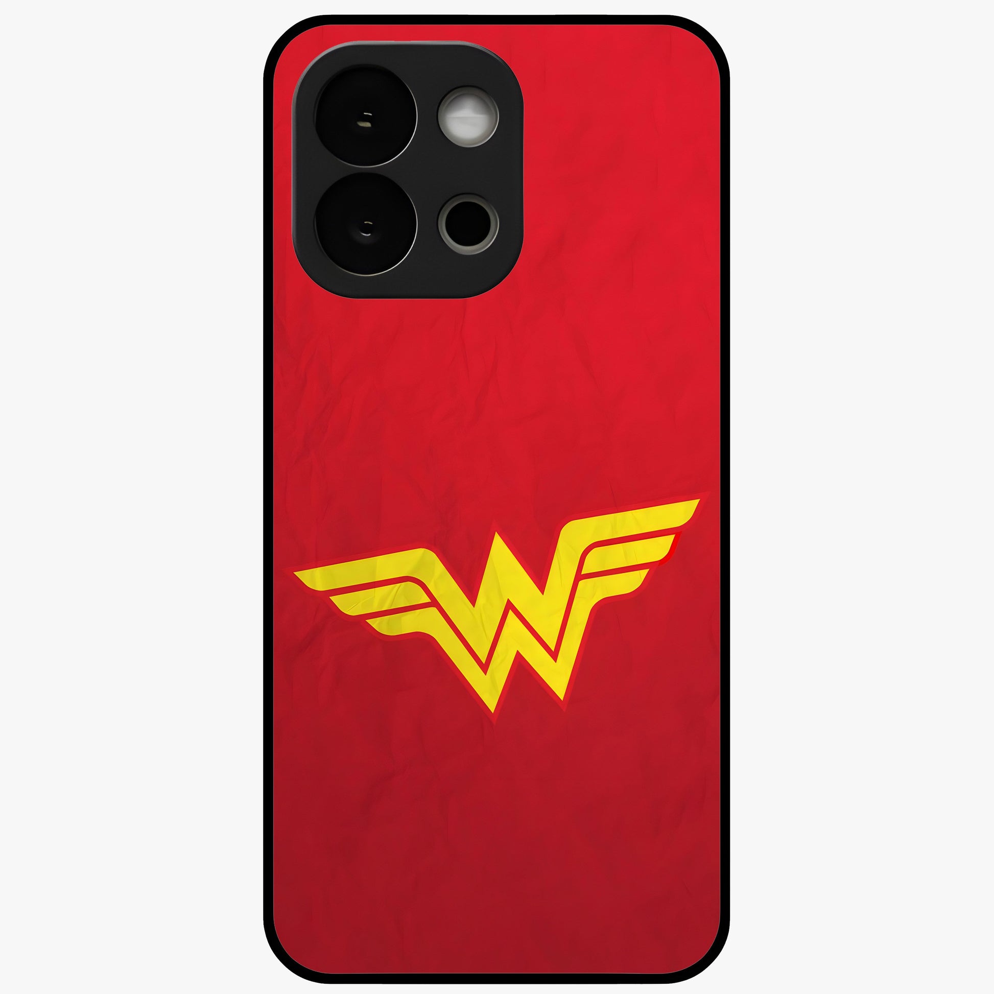 Legendary Wonder Power Glass Case for 1+13S dynamic front view featuring bold superhero inspired artwork