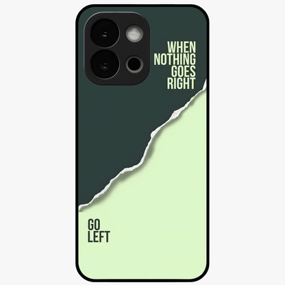Let Go Quote Glass Case for 1+13S minimalist front view featuring motivational typography artwork