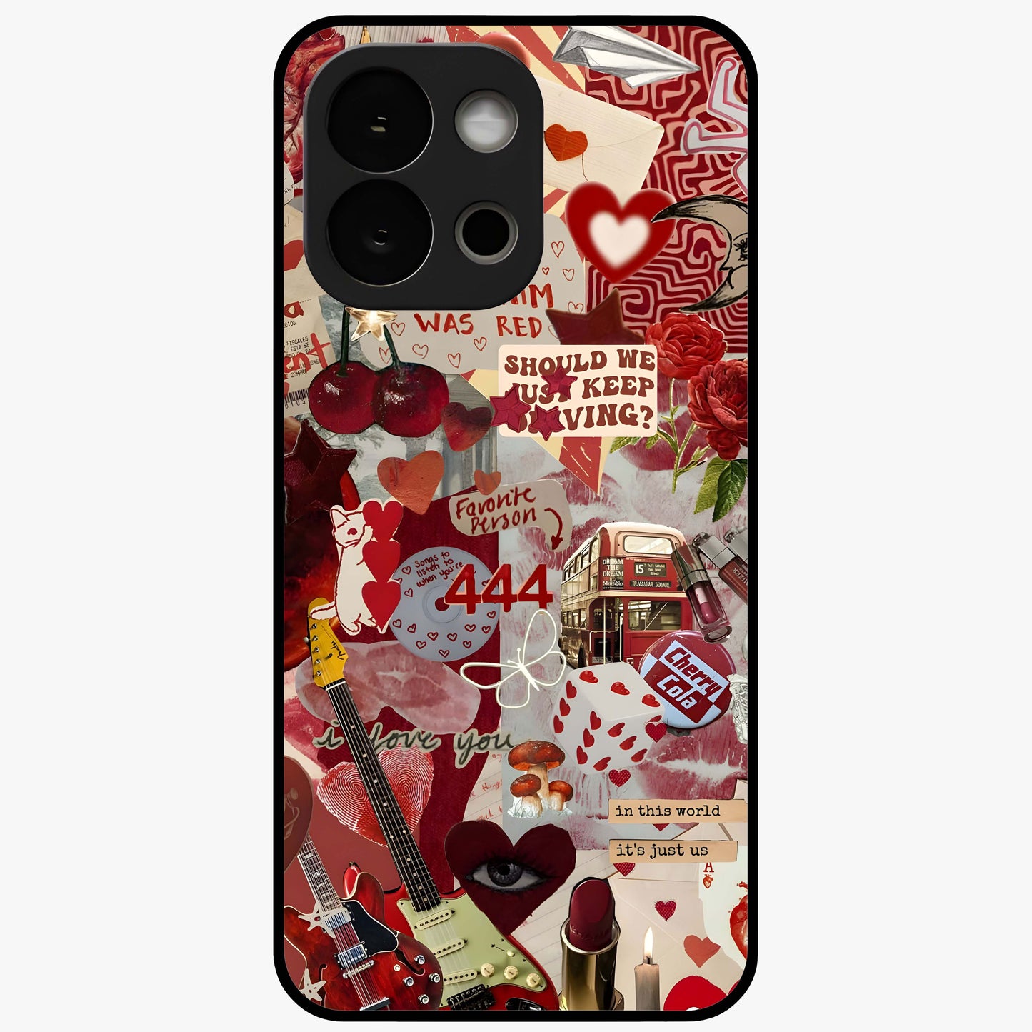 Lover’S Red Chaos Glass Case for 1+13S bold front view featuring intense red artistic artwork