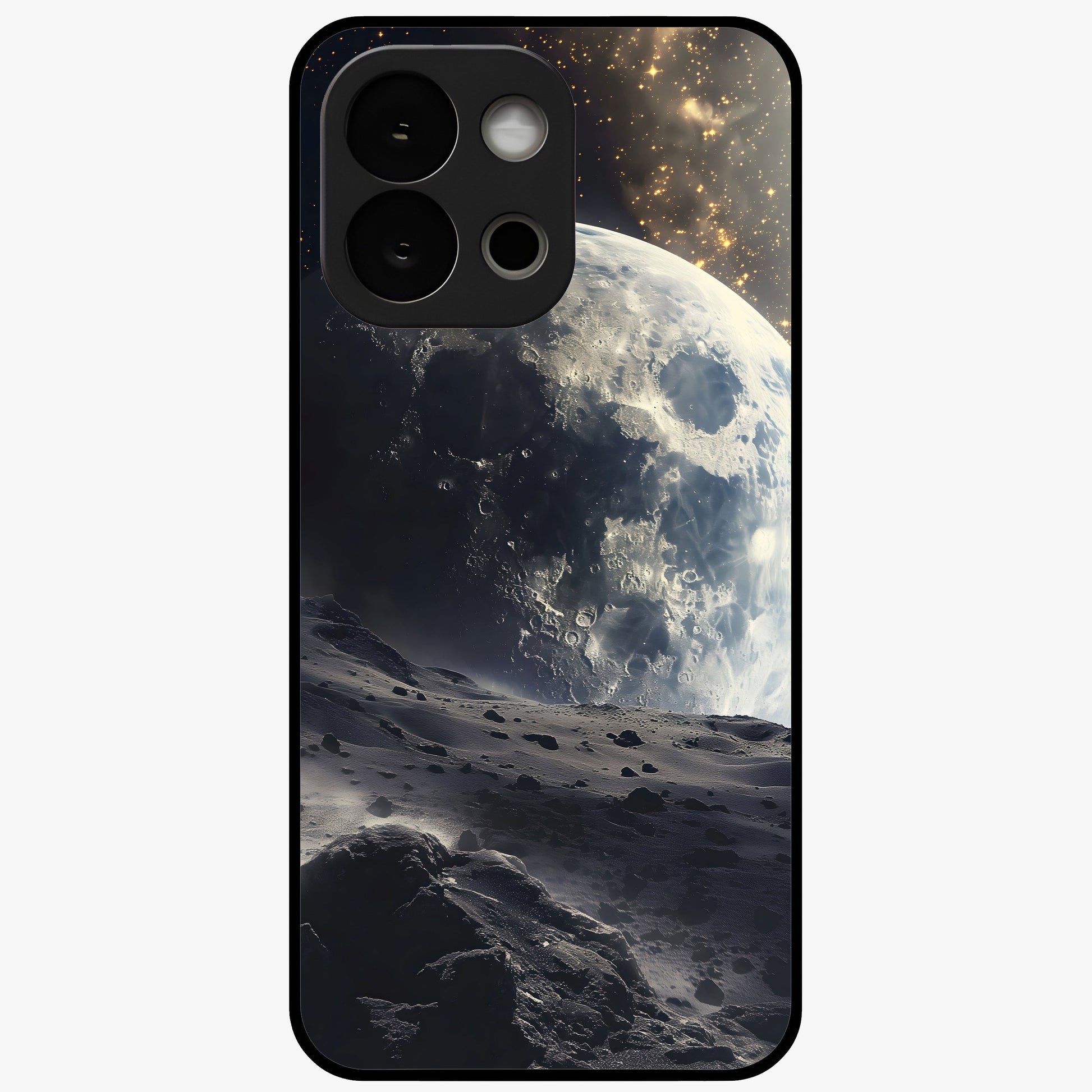 Lunar Horizon Glow Glass Case for 1+13S serene front view featuring moonlit horizon artwork