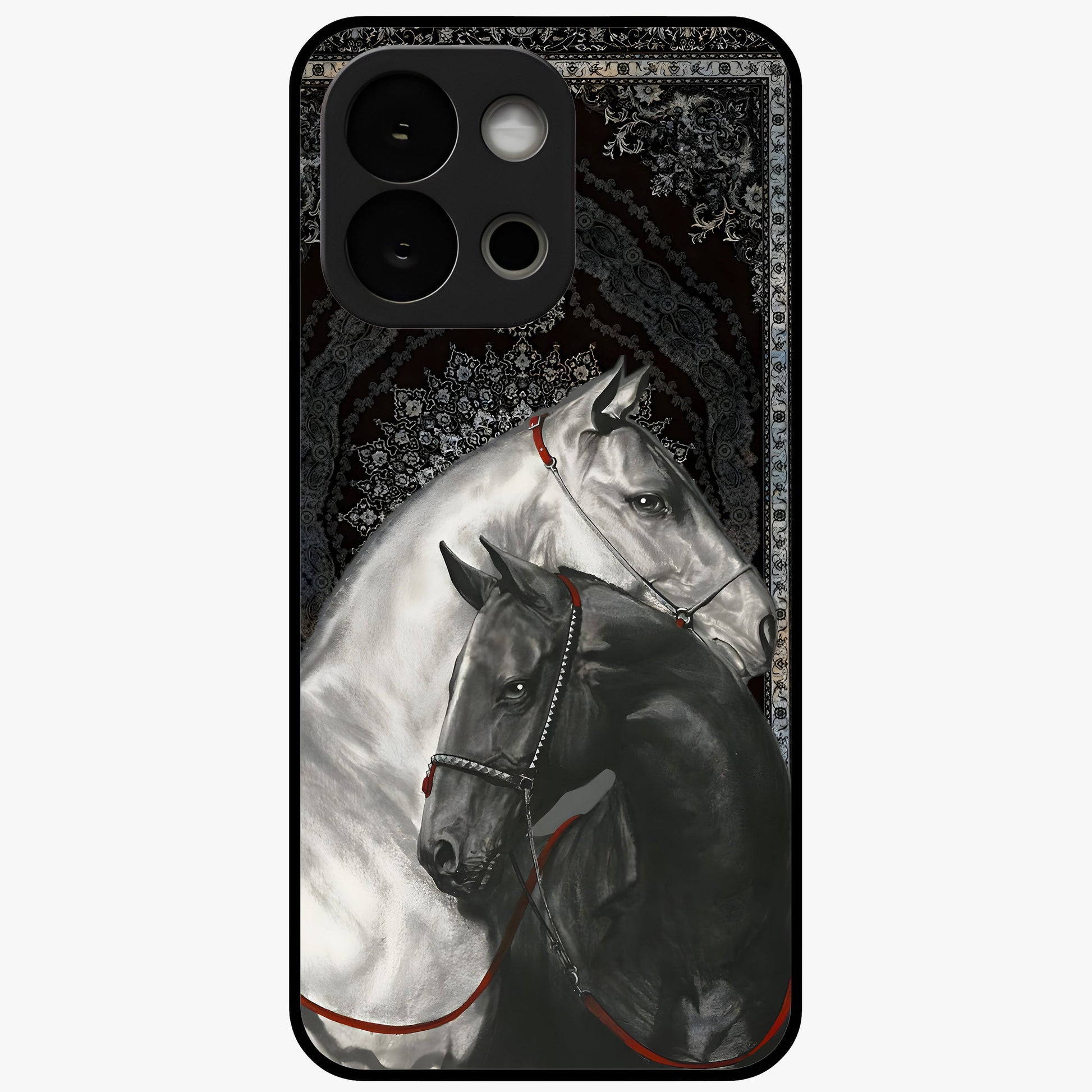 Majestic Ride Legacy Glass Case for 1+13S bold front view featuring dynamic ride inspired artwork
