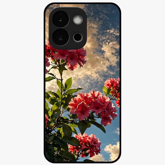 Moonlit Blossom Charm Glass Case for 1+13S elegant front view featuring floral artwork under soft moonlight tones