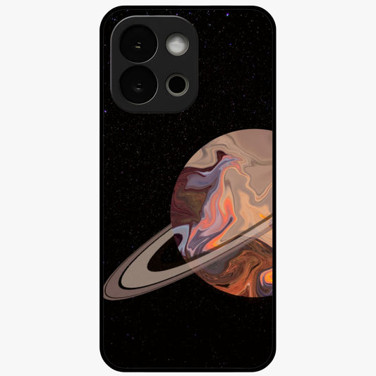 Mystic Saturn Aesthetic Glass Case for 1+13S celestial front view featuring Saturn inspired cosmic artwork