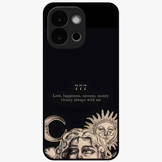 Mystic Victory Aura Glass Case for 1+13S bold front view featuring powerful aura inspired artwork