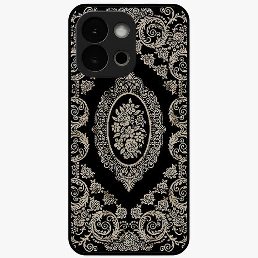 Noir Bloom Elegance Glass Case for 1+13S elegant front view featuring dark floral artwork in noir tones