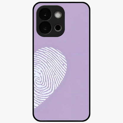 Our Hearts Match Glass Case for 1+13S sweet front view featuring couple themed heart artwork