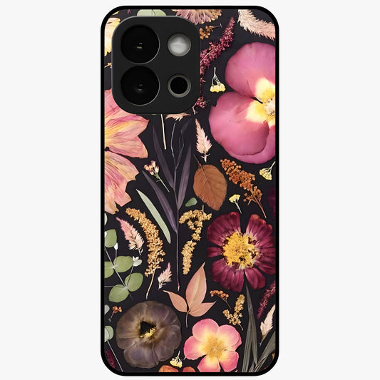 Petal Dream Tapestry Glass Case for 1+13S elegant front view featuring intricate floral tapestry artwork