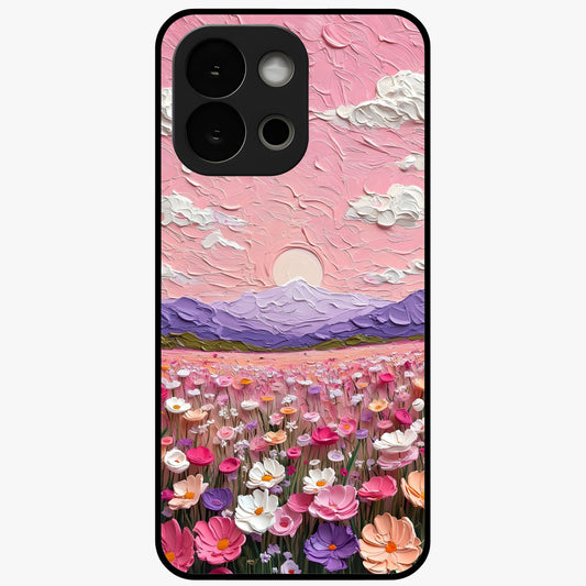 Pink Pastel Groovy Art Glass Case for 1+13S playful front view featuring groovy retro artwork in pastel pink tones