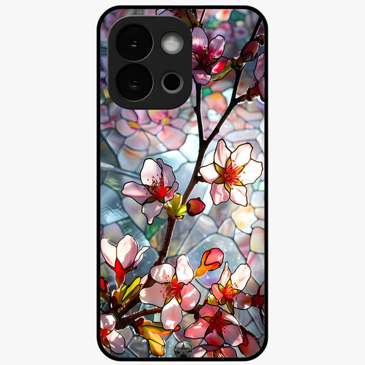 Radiant Bloom Glow Glass Case for 1+13S vibrant front view featuring glowing floral artwork in warm tones