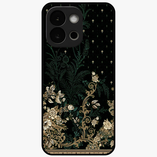 Regal Botanical Tapestry Glass Case for 1+13S luxurious front view featuring intricate botanical tapestry artwork