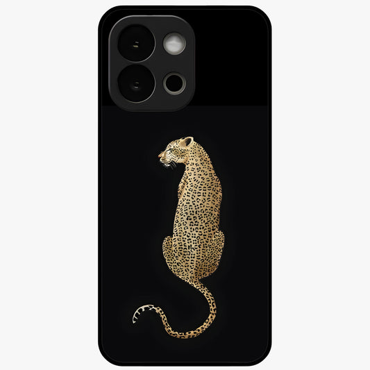 Regal Leopard Glass Case for 1+13S bold front view featuring majestic leopard artwork with rich tones