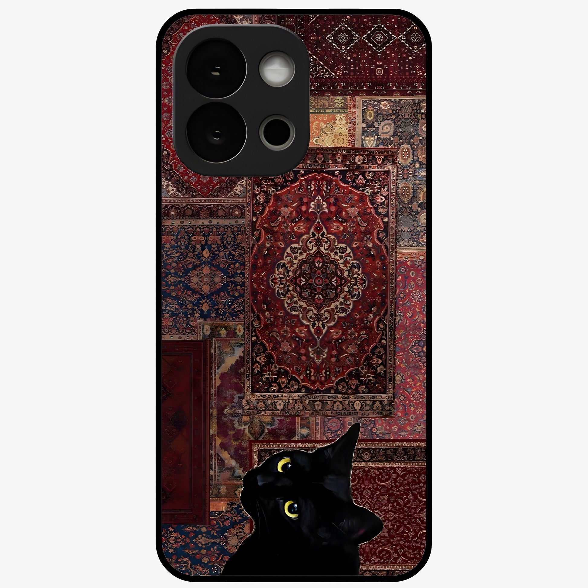Regal Magic Cat Apple Glass Case for 1+13S playful front view featuring charming cat artwork with whimsical theme