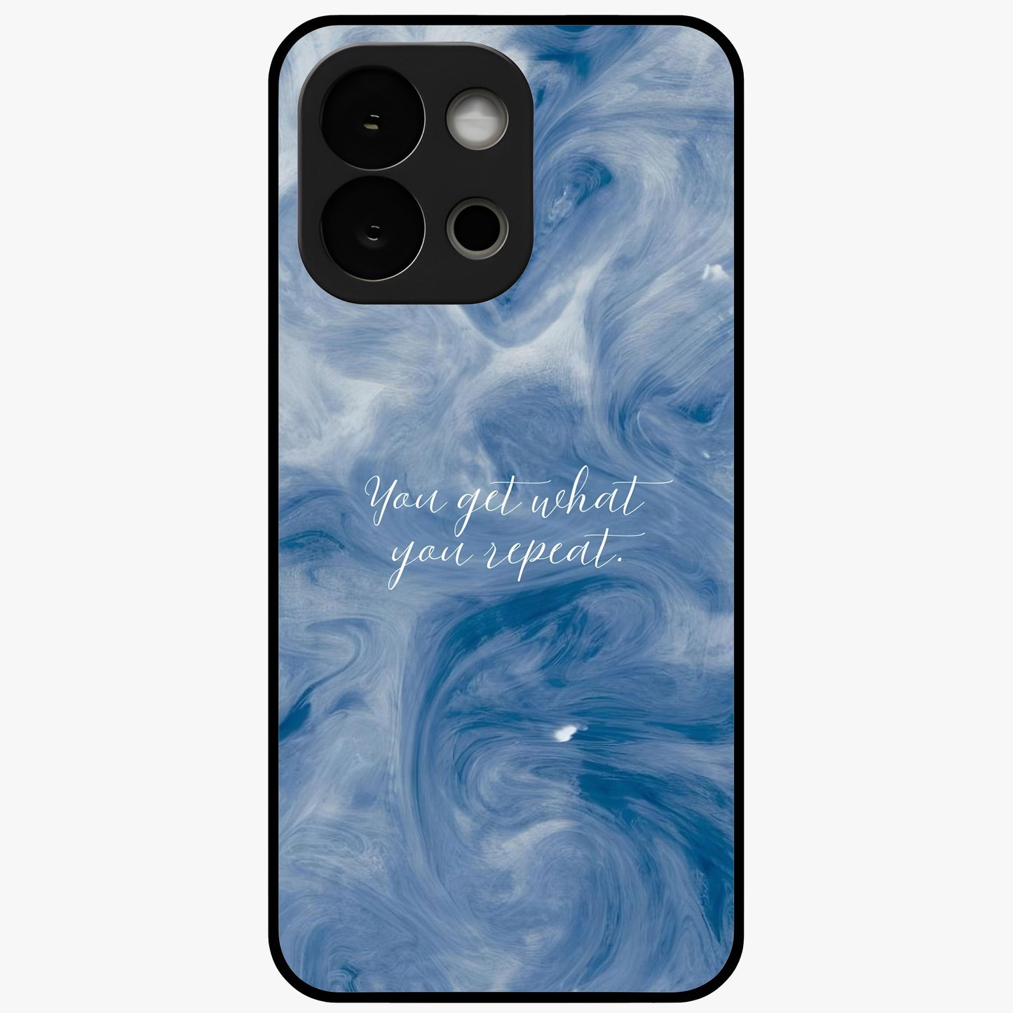 Repeat Your Destiny Glass Case for 1+13S motivational front view featuring bold typography artwork
