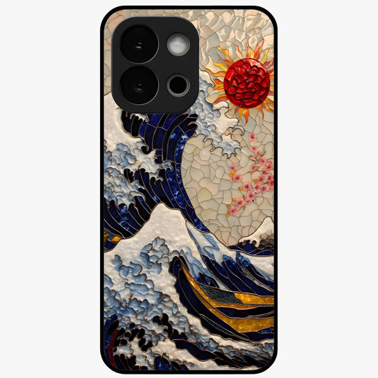 Rising Wave Glory Glass Case for 1+13S dynamic front view featuring powerful wave inspired artwork