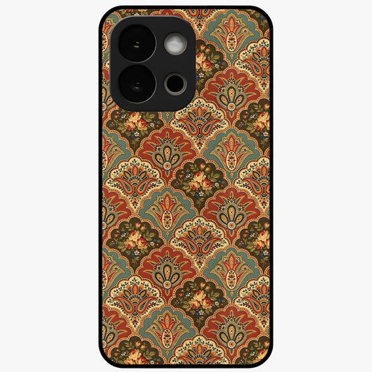 Royal Threadwork Glass Case for 1+13S elegant front view featuring embroidered threadwork inspired artwork