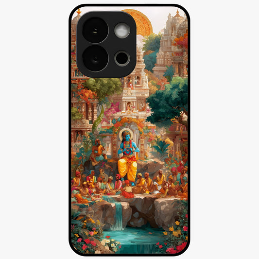 Sacred Sunlight Gods Glass Case for 1+13S powerful front view featuring divine artwork bathed in golden sunlight