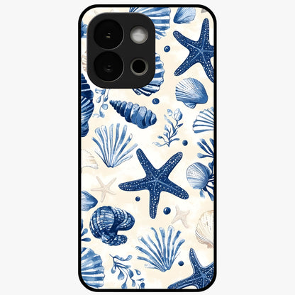 Seaside Starfish Magic Glass Case for 1+13S cheerful front view featuring starfish artwork in ocean tones