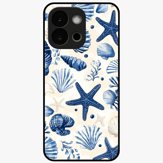 Seaside Starfish Magic Glass Case for 1+13S cheerful front view featuring starfish artwork in ocean tones