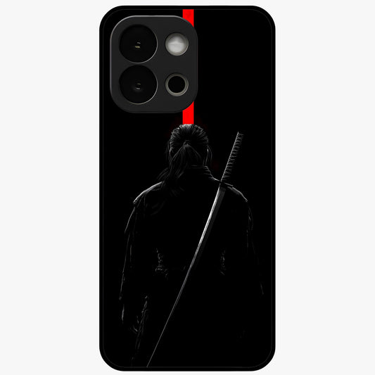 Silent Blade Resolve Glass Case for 1+13S bold front view featuring stealth warrior inspired artwork