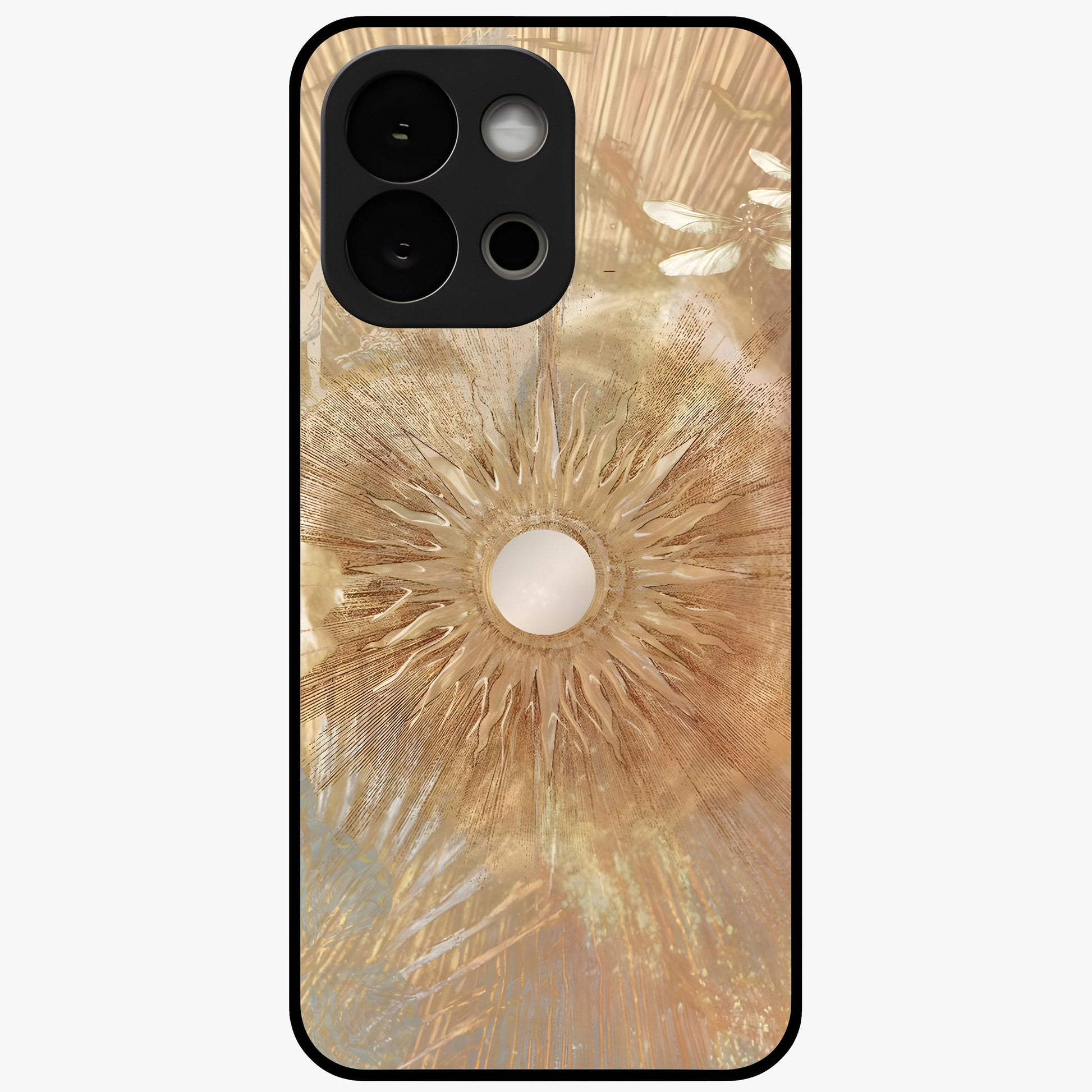 Silken Whirl Glass Case for 1+13S elegant front view featuring smooth abstract swirl artwork
