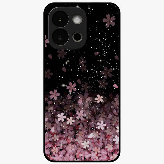 Small Starry Flowers Glass Case for 1+13S charming front view featuring tiny floral artwork with star accents