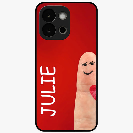 Smiling Love Sign Glass Case for 1+13S romantic front view featuring love sign inspired artwork