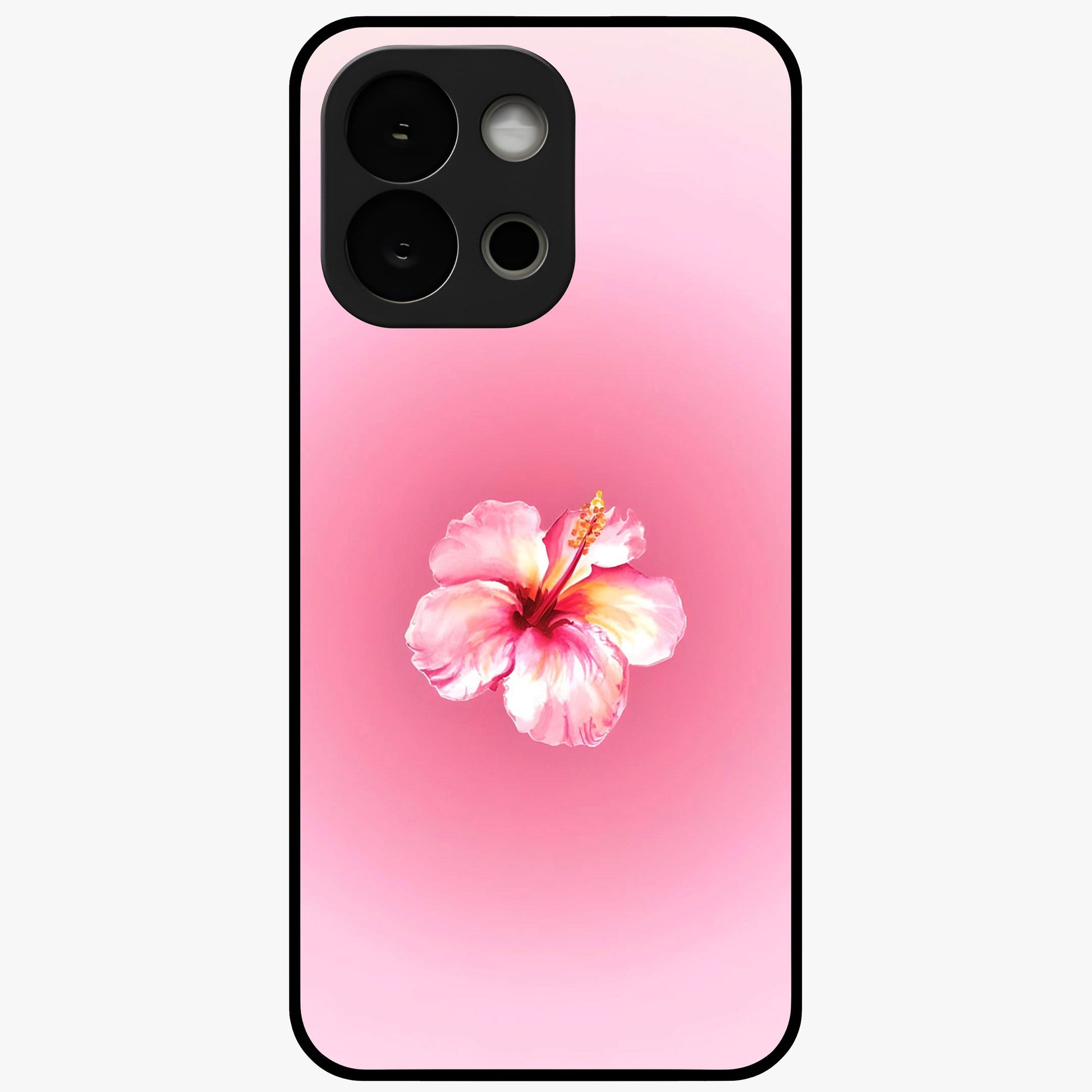 Soft Petal Serenity Glass Case for 1+13S elegant front view featuring gentle floral artwork in muted tones