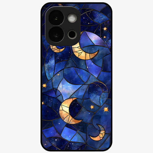 Starlit Sky Tapestry Glass Case for 1+13S elegant front view featuring starry sky artwork in tapestry style