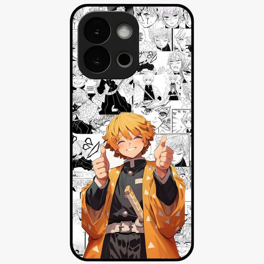 Thunder Smile Hero Glass Case for 1+13S bold front view featuring powerful hero inspired artwork with electric tones