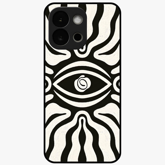 Trancewave Illusion Art Glass Case for 1+13S vibrant front view featuring abstract illusion inspired artwork