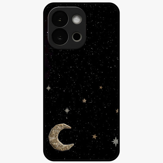 Twinkle Star With Half Moon Glass Case for 1+13S dreamy front view featuring star and crescent moon artwork