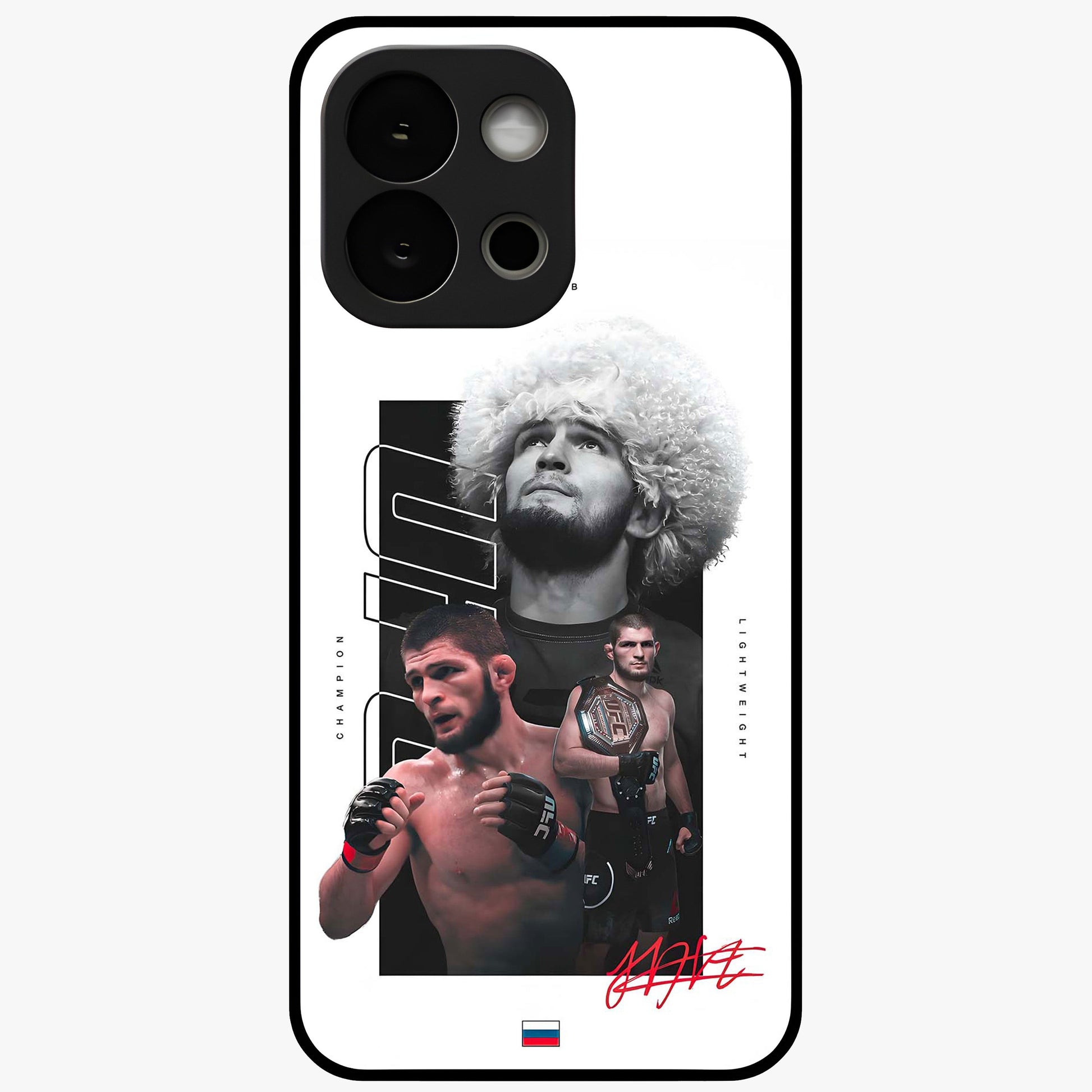 Unbeaten Warrior Legacy Glass Case for 1+13S powerful front view featuring fearless warrior inspired artwork