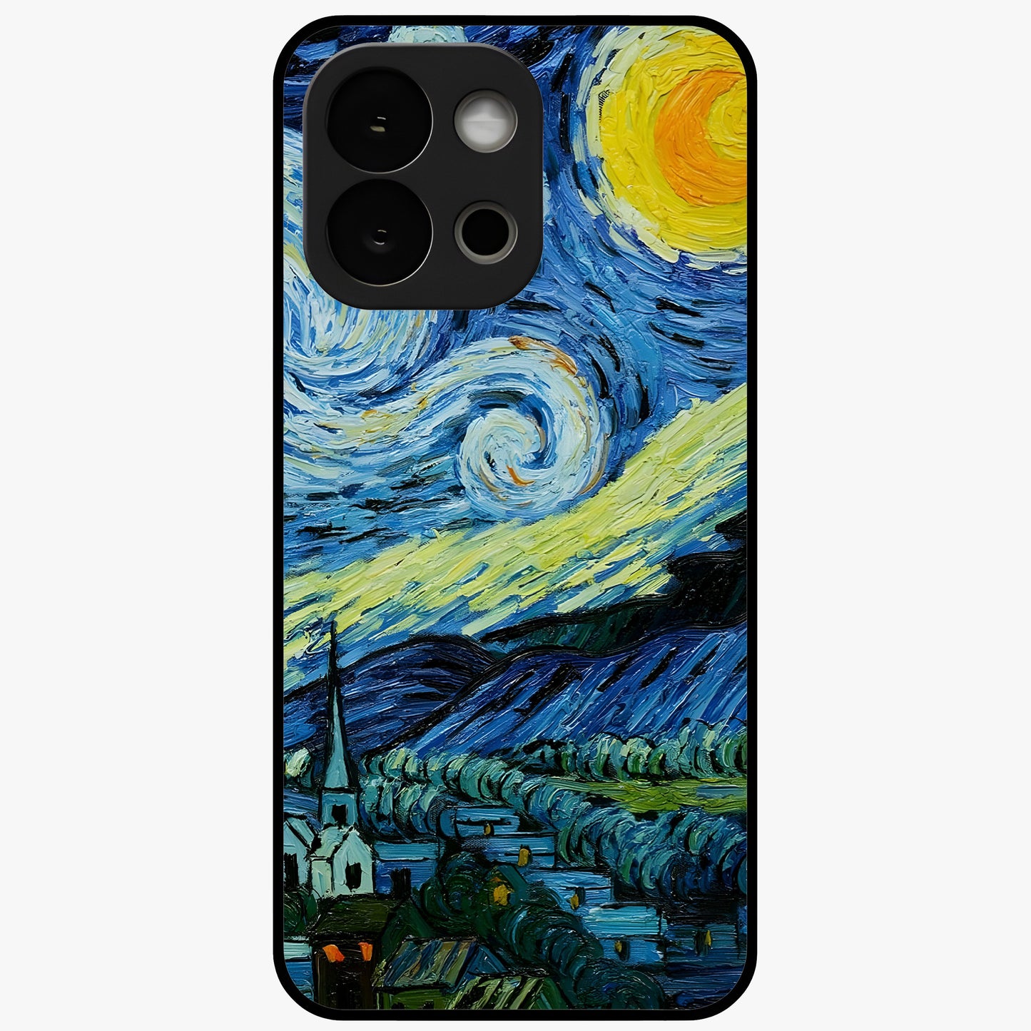 Van Gogh Art Glass Case for 1+13S artistic front view featuring painterly inspired classic artwork