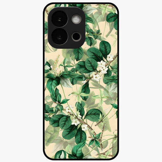Verdant Garden Whispers Glass Case for 1+13S serene front view featuring lush green floral artwork