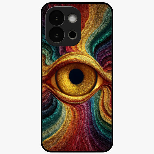 Visionary Flame Core Glass Case for 1+13S intense front view featuring fiery flame inspired artwork