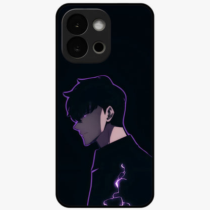 Void Lightning Phantom Glass Case for 1+13S electrifying front view featuring lightning inspired dark artwork