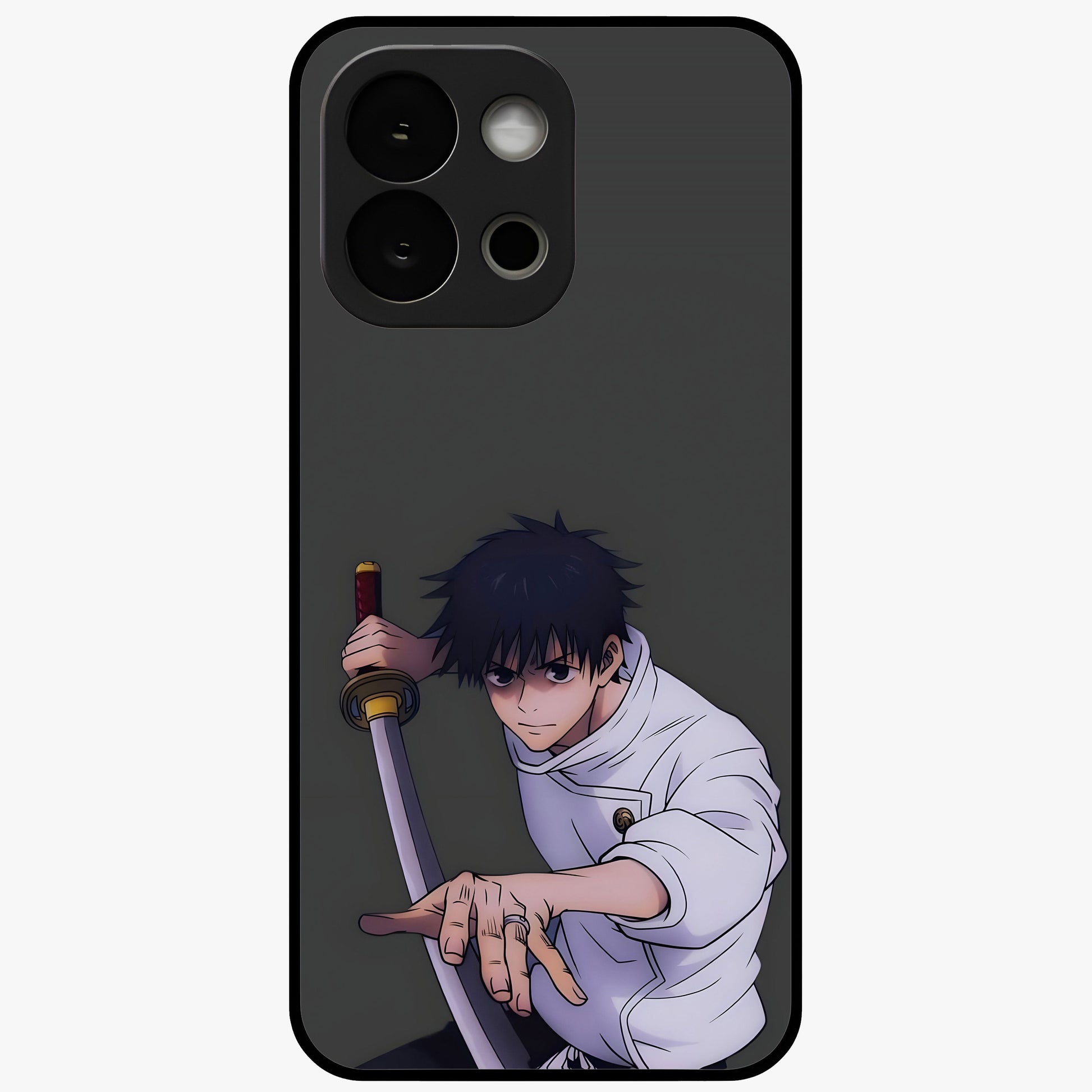 Void Silence Aesthetic Glass Case for 1+13S minimalist front view featuring dark abstract artwork with subtle tones