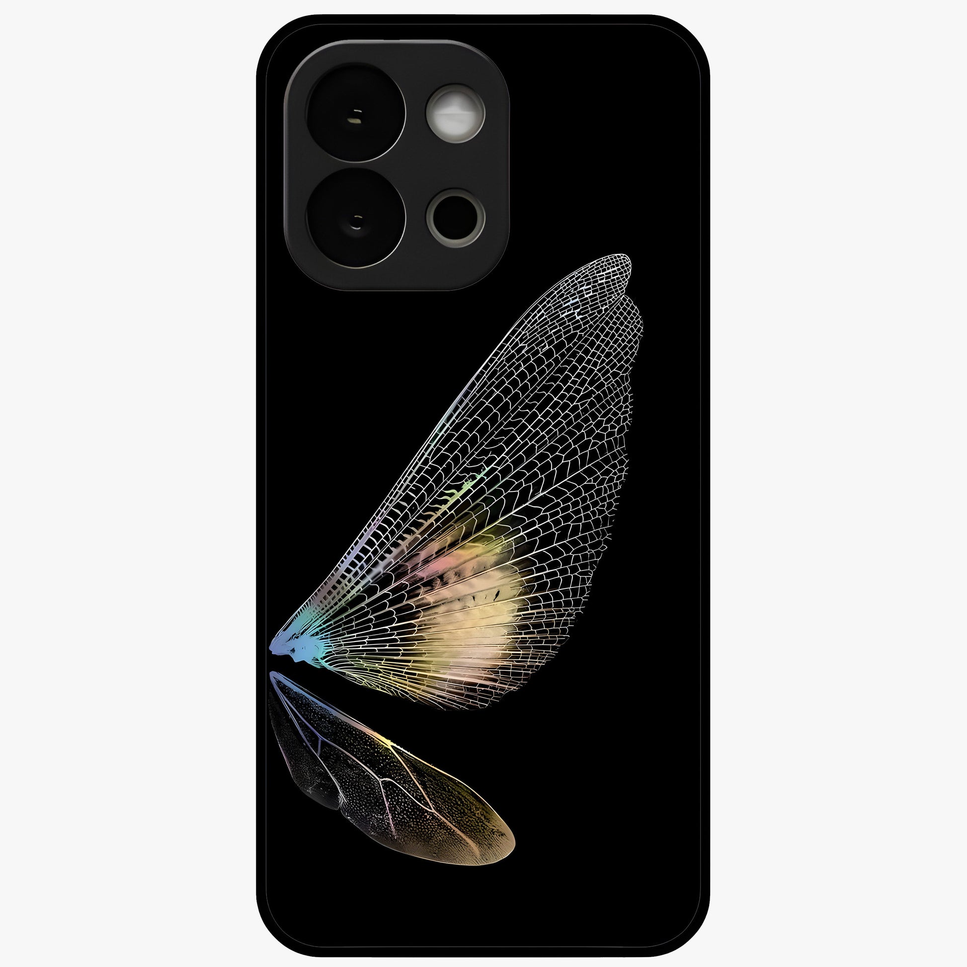 Whispers of Wings Glass Case for 1+13S elegant front view featuring feather or wing inspired artistic artwork