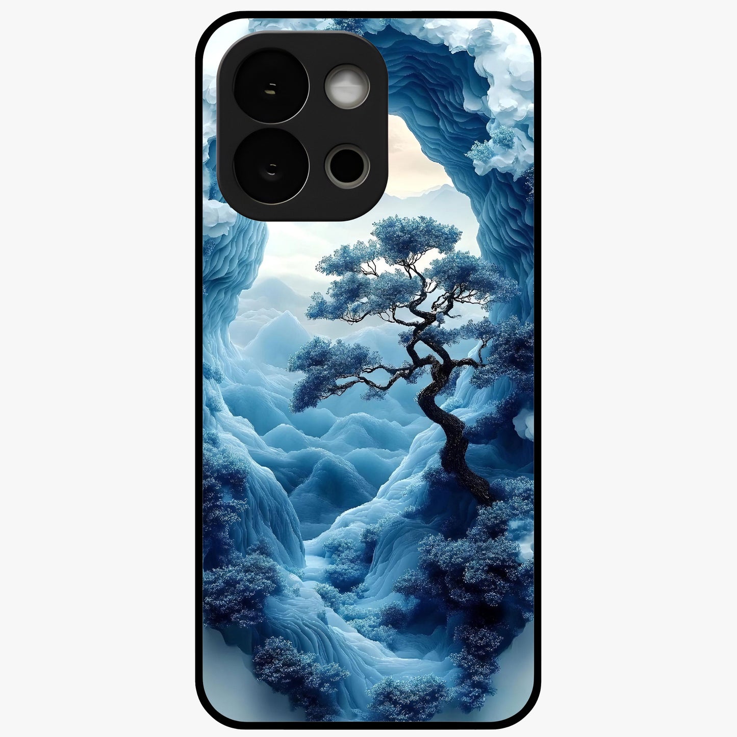 Winter Gate View Glass Case for 1+13S serene front view featuring snowy gate landscape artwork