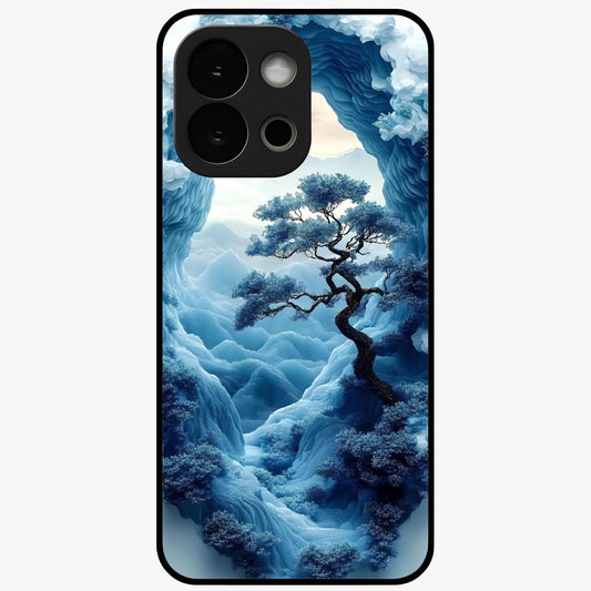 Winter Gate View Glass Case for 1+13S serene front view featuring snowy gate landscape artwork