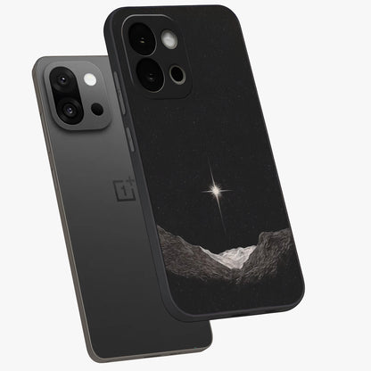 Cosmic Dream Night Glass Case for 1+13S angled mockup showcasing glossy finish and rich midnight gradients