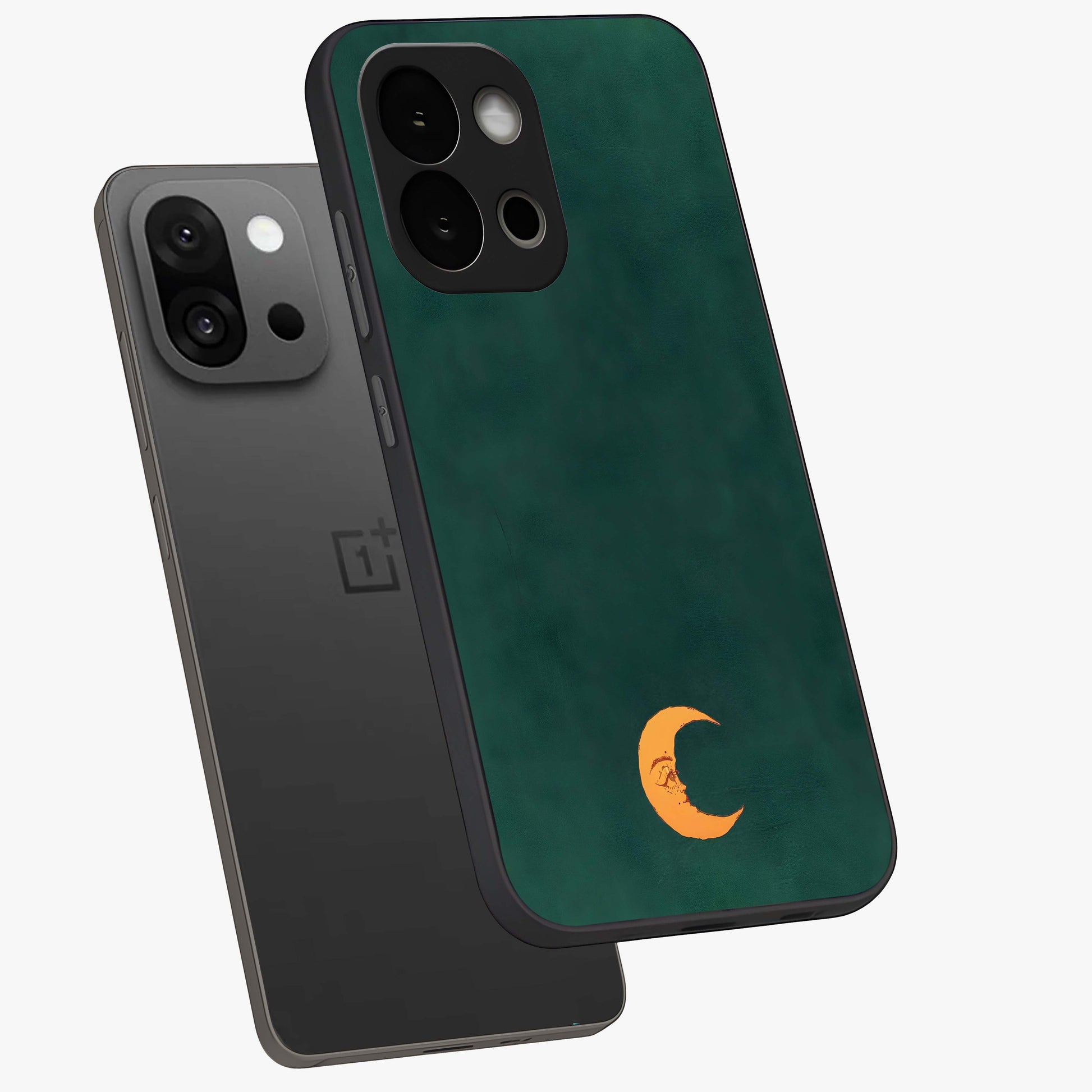 Golden Dune Waves Glass Case for 1+13S angled mockup showcasing glossy finish and smooth wave textures