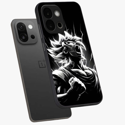 Limitless Power Unleashed Glass Case for 1+13S angled mockup showcasing glossy finish and dramatic power detailing
