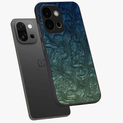 Marble Dream Blur Glass Case for 1+13S angled mockup showcasing glossy finish and smooth gradient tones